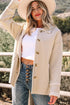 Sherpa Lined Faux Suede Drop Shoulder Button Jacket
